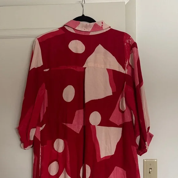 Anthropologie Maeve The Mona Linen Shirt Maxi Dress SZ M - Picture 11 of 13